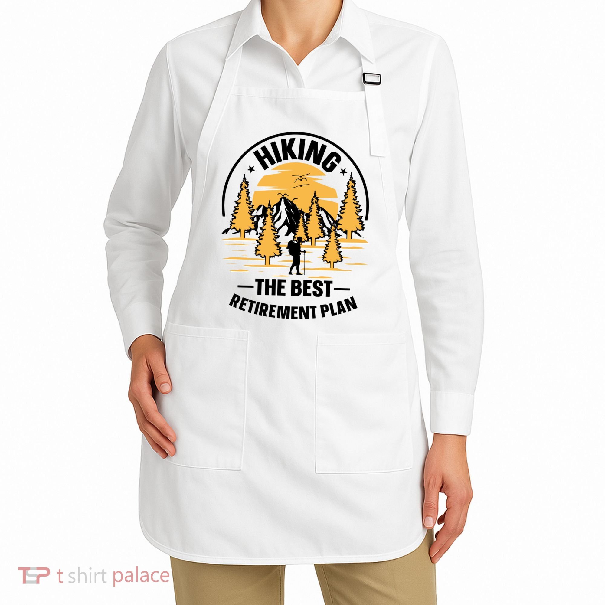 Hiking The Best Retirement Plan Hiker Adventure Outdoor Great Gift Apron