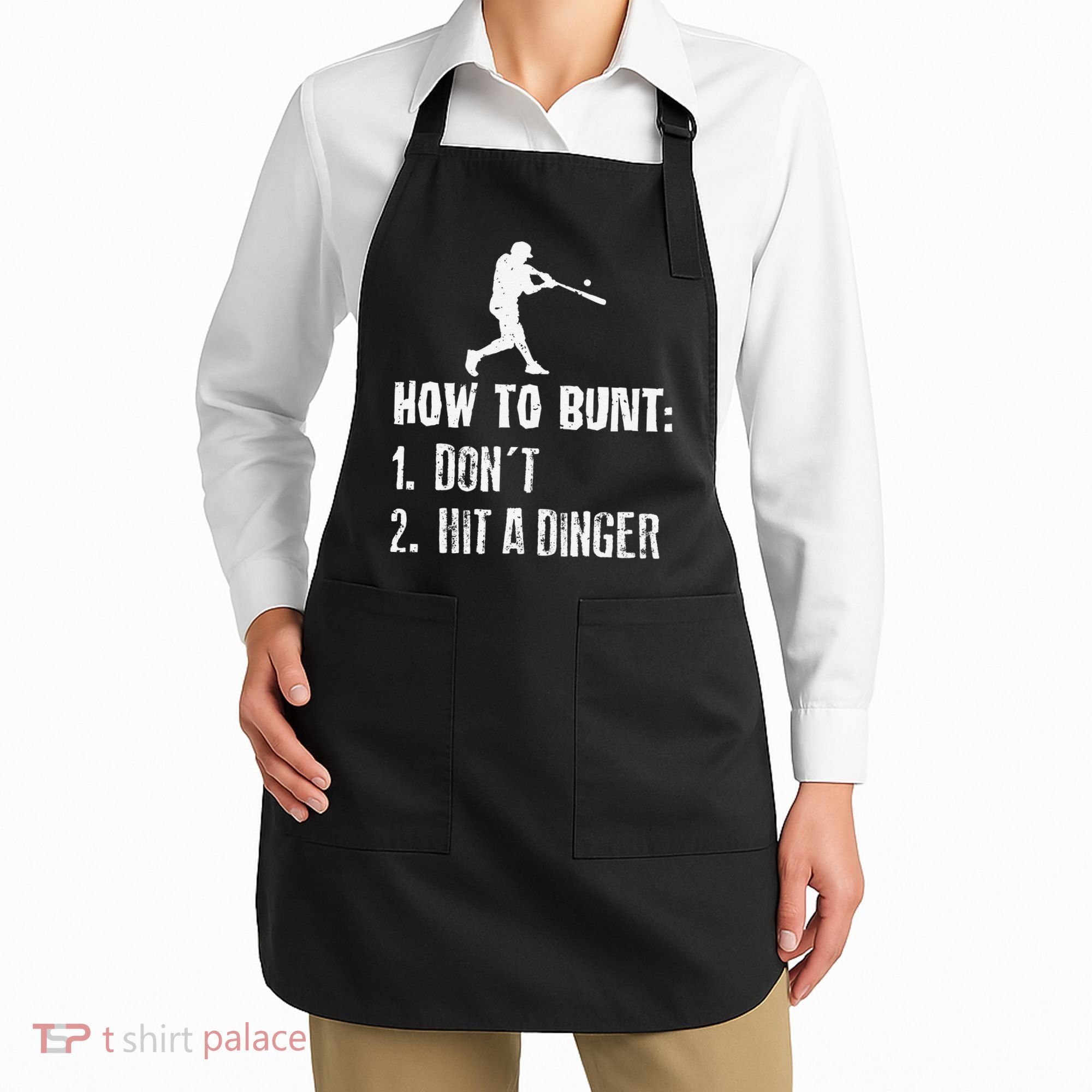 How to bunt don't hit a dinger for a Baseball Apron