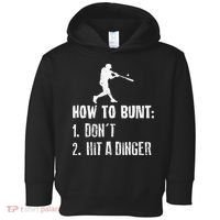How to bunt don't hit a dinger for a Baseball Toddler Hoodie thumb 0