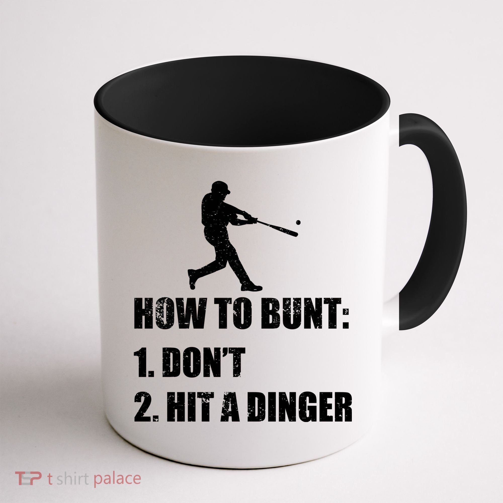 How To Bunt Dont Hit A Dinger Funny Baseball Coffee Mug