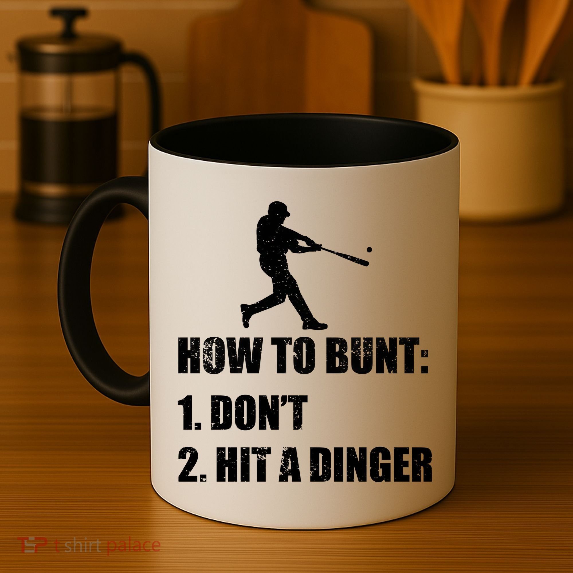 How To Bunt Dont Hit A Dinger Funny Baseball Coffee Mug