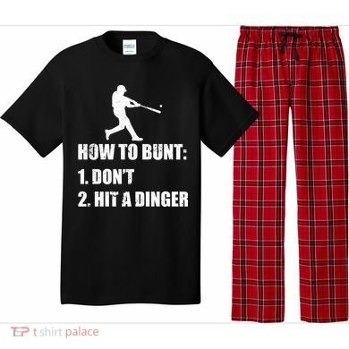 How To Bunt Dont Hit A Dinger Funny Baseball Pajama Set