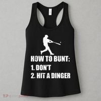 How To Bunt Dont Hit A Dinger Funny Baseball Women's Tank Top thumb 3