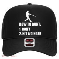 How To Bunt Dont Hit A Dinger Funny Baseball Hat thumb 0