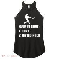 How To Bunt Dont Hit A Dinger Funny Baseball Women's Perfect Tri Rocker Tank thumb 0