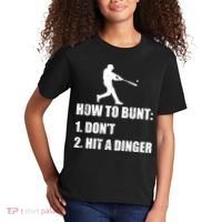 How To Bunt Dont Hit A Dinger Funny Baseball Kids T-Shirt thumb 2