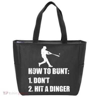 How To Bunt Dont Hit A Dinger Funny Baseball Tote Bag