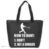 How To Bunt Dont Hit A Dinger Funny Baseball Tote Bag thumb 0