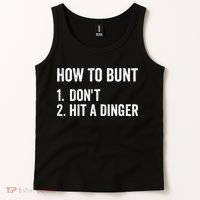 How To Bunt Dont Hit A Dinger Funny Baseball Softball Tank Top thumb 2