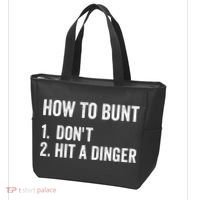 How To Bunt Dont Hit A Dinger Funny Baseball Softball Tote Bag thumb 3