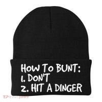 How To Bunt Don't Hit Dinger Gift Funny Baseball Gift Idea Beanie thumb 0