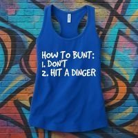 How To Bunt Don't Hit Dinger Gift Funny Baseball Gift Idea Women's Tank Top thumb 3