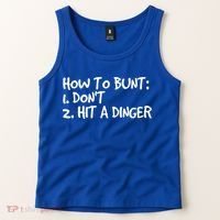 How To Bunt Don't Hit Dinger Gift Funny Baseball Gift Idea Tank Top thumb 2