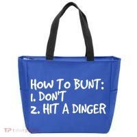 How To Bunt Don't Hit Dinger Gift Funny Baseball Gift Idea Tote Bag thumb 0