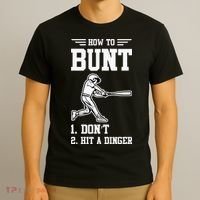 How To Bunt Batter Baseball Men Catcher Pitcher T-Shirt thumb 3