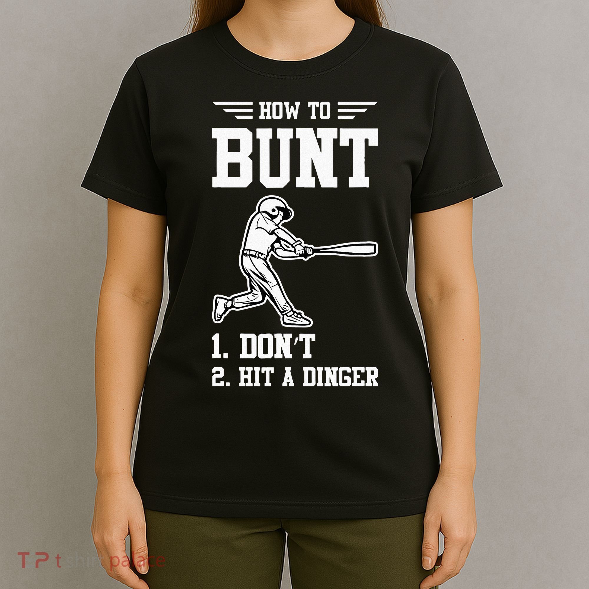 How To Bunt Batter Baseball Men Catcher Pitcher T-Shirt