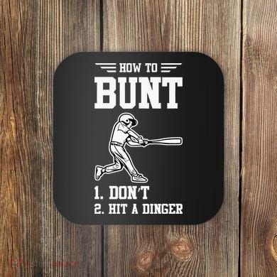 How To Bunt Batter Baseball Men Catcher Pitcher Coaster