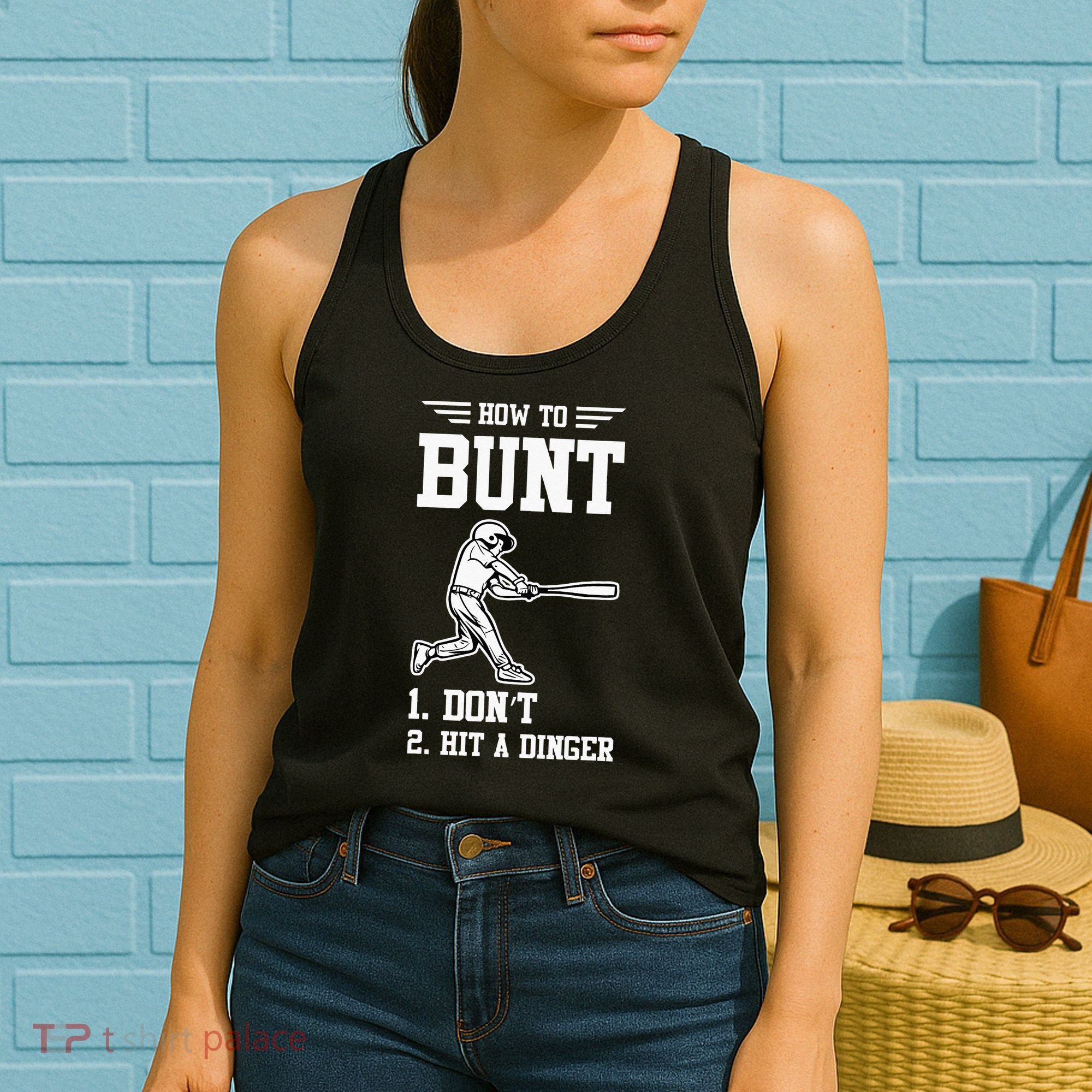How To Bunt Batter Baseball Men Catcher Pitcher Women's Tank Top