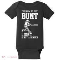 How To Bunt Batter Baseball Men Catcher Pitcher Baby Bodysuit thumb 0