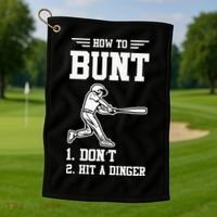 How To Bunt Batter Baseball Men Catcher Pitcher Golf Towel thumb 1