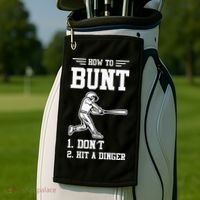 How To Bunt Batter Baseball Men Catcher Pitcher Golf Towel thumb 2