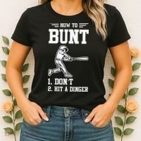How To Bunt Batter Baseball Men Catcher Pitcher Women's T-Shirt thumb 2