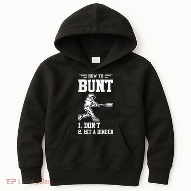 How To Bunt Batter Baseball Men Catcher Pitcher Kids Hoodie