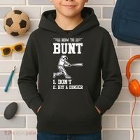 How To Bunt Batter Baseball Men Catcher Pitcher Kids Hoodie thumb 2