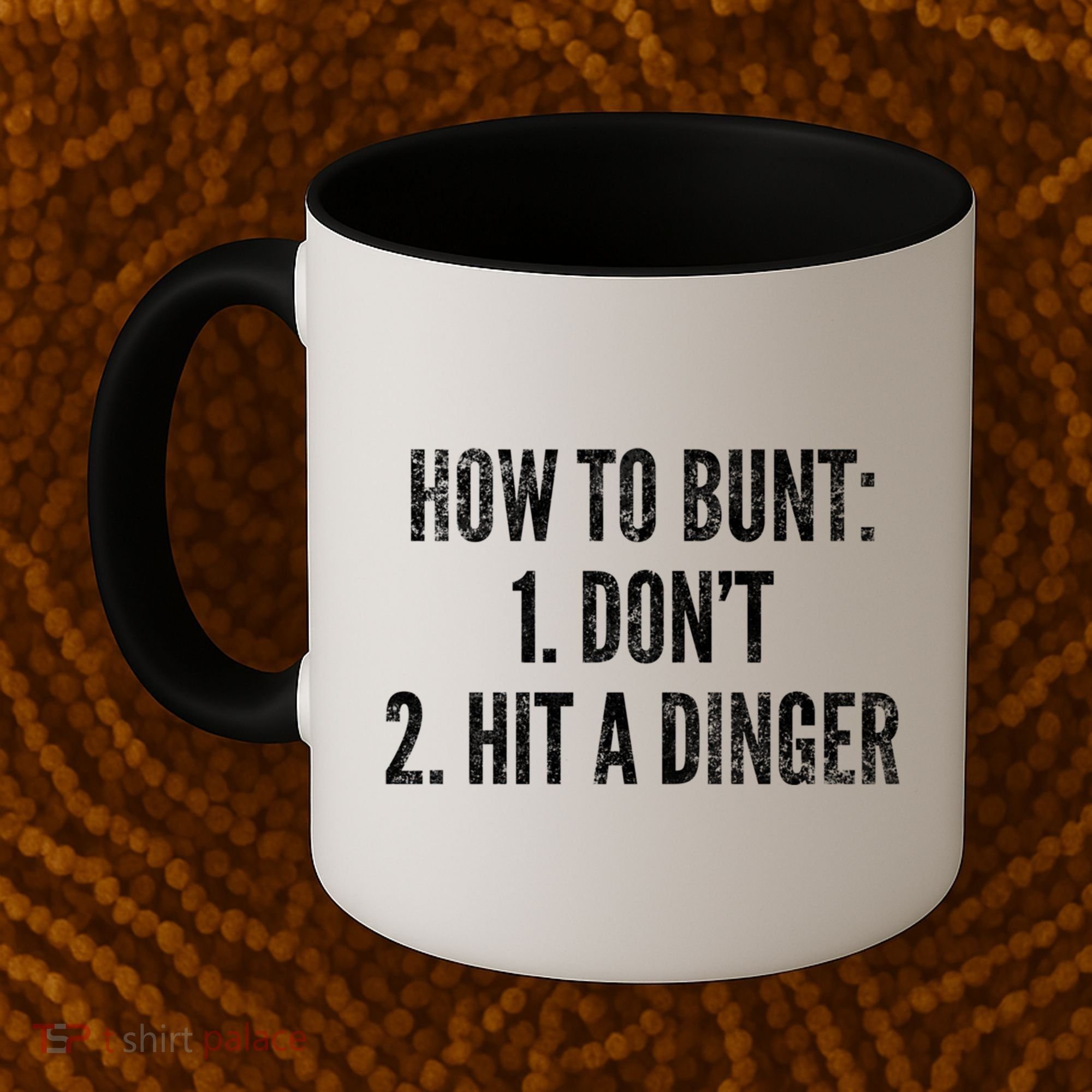How To Bunt Hit A Dinger Funny Baseball Player Home Run Fun Gift Coffee Mug