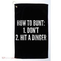 How To Bunt Hit A Dinger Funny Baseball Player Home Run Fun Gift Golf Towel thumb 0