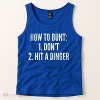 How To Bunt Hit A Dinger Funny Baseball Player Home Run Fun Gift Tank Top thumb 2