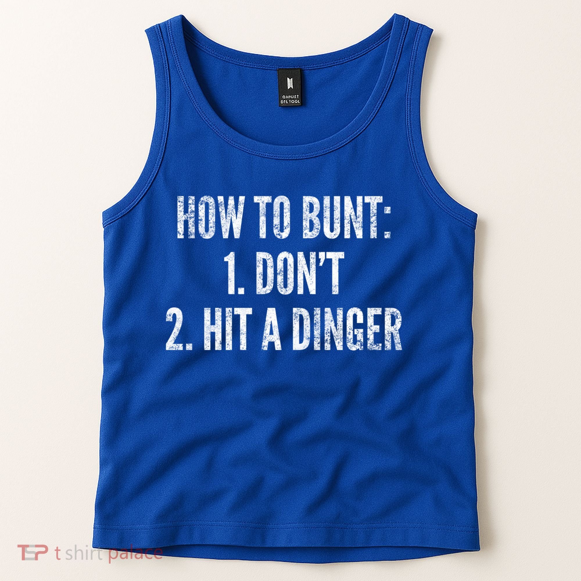 How To Bunt Hit A Dinger Funny Baseball Player Home Run Fun Gift Tank Top