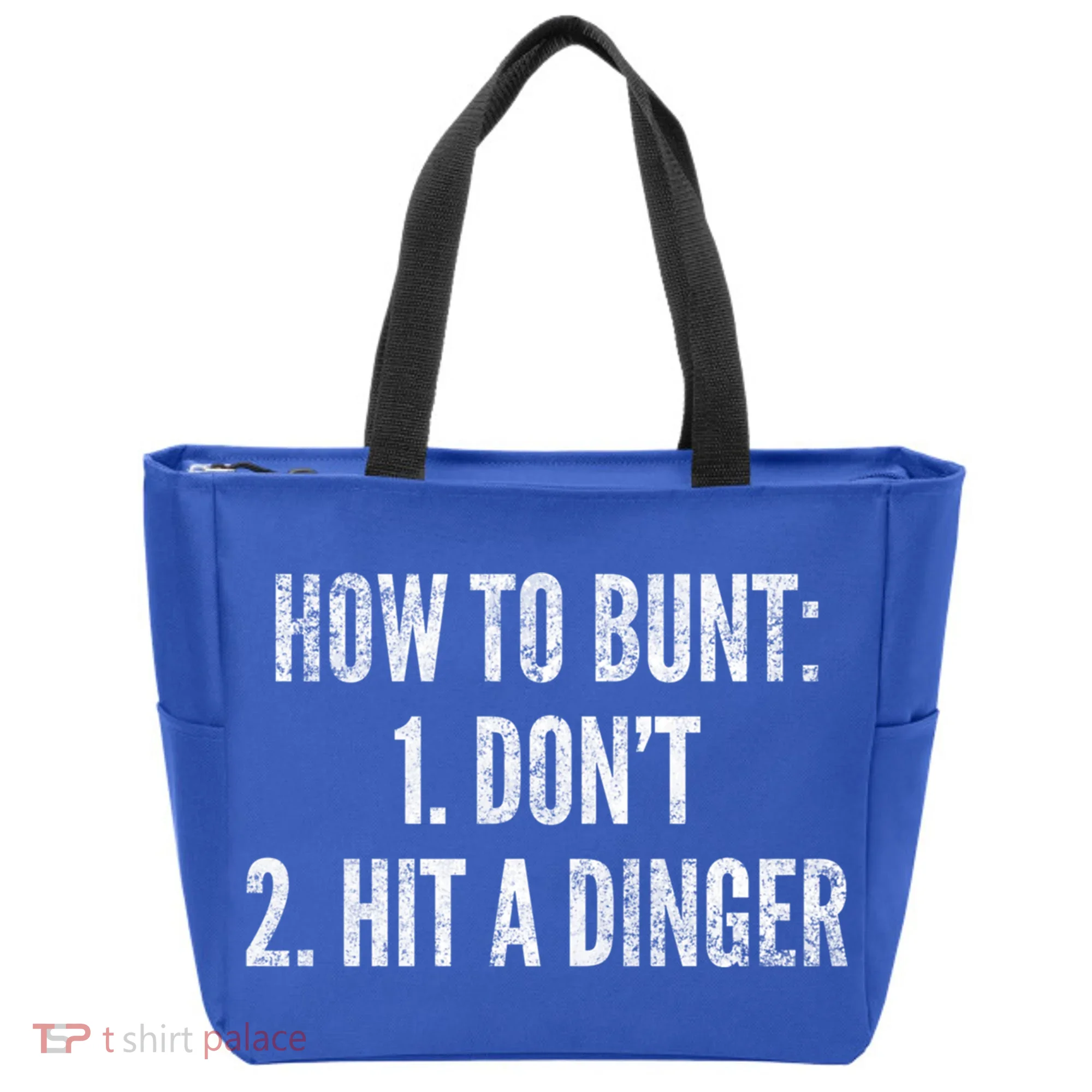 How To Bunt Hit A Dinger Funny Baseball Player Home Run Fun Gift Tote Bag