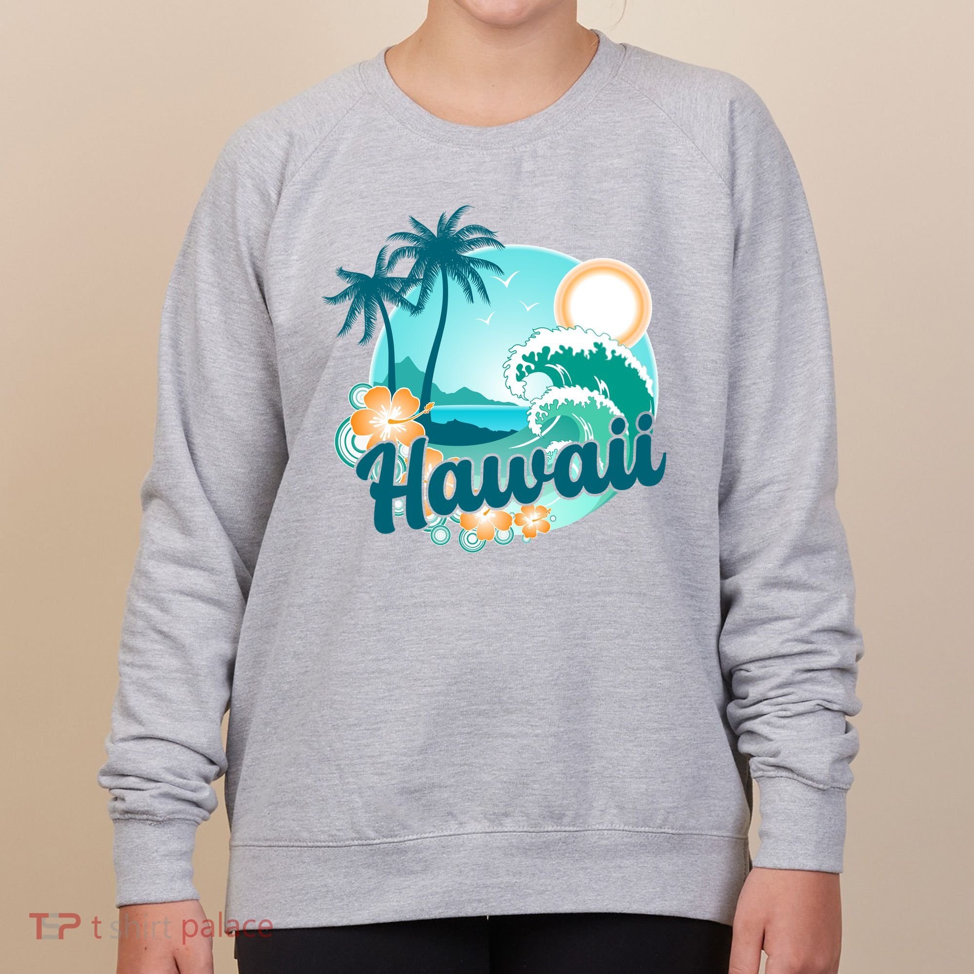 Hawaii Tropical Beach Palm Trees Women's Sweatshirt