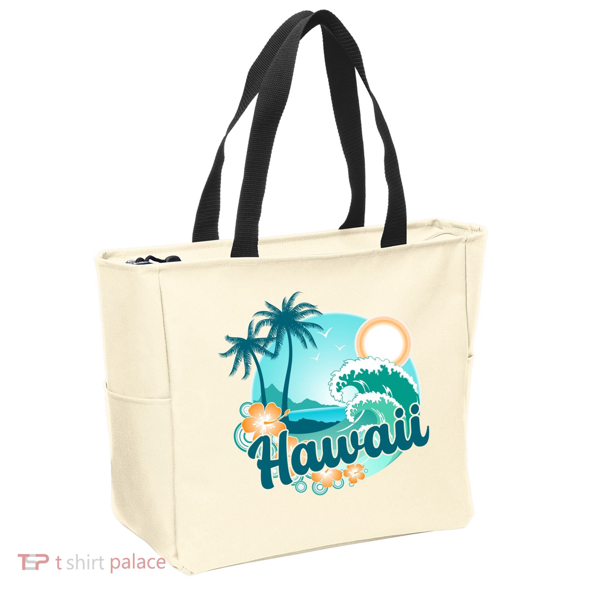 Hawaii Tropical Beach Palm Trees Tote Bag