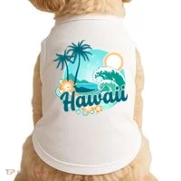 Hawaii Tropical Beach Palm Trees Doggie Tank thumb 0