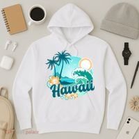 Hawaii Tropical Beach Palm Trees Hoodie thumb 3