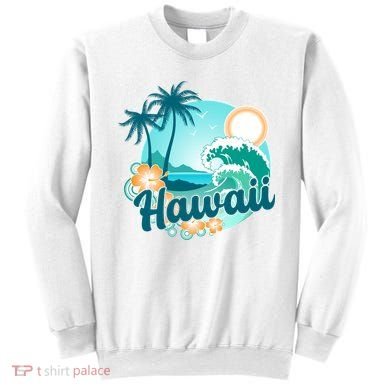 Hawaii Tropical Beach Palm Trees Sweatshirt