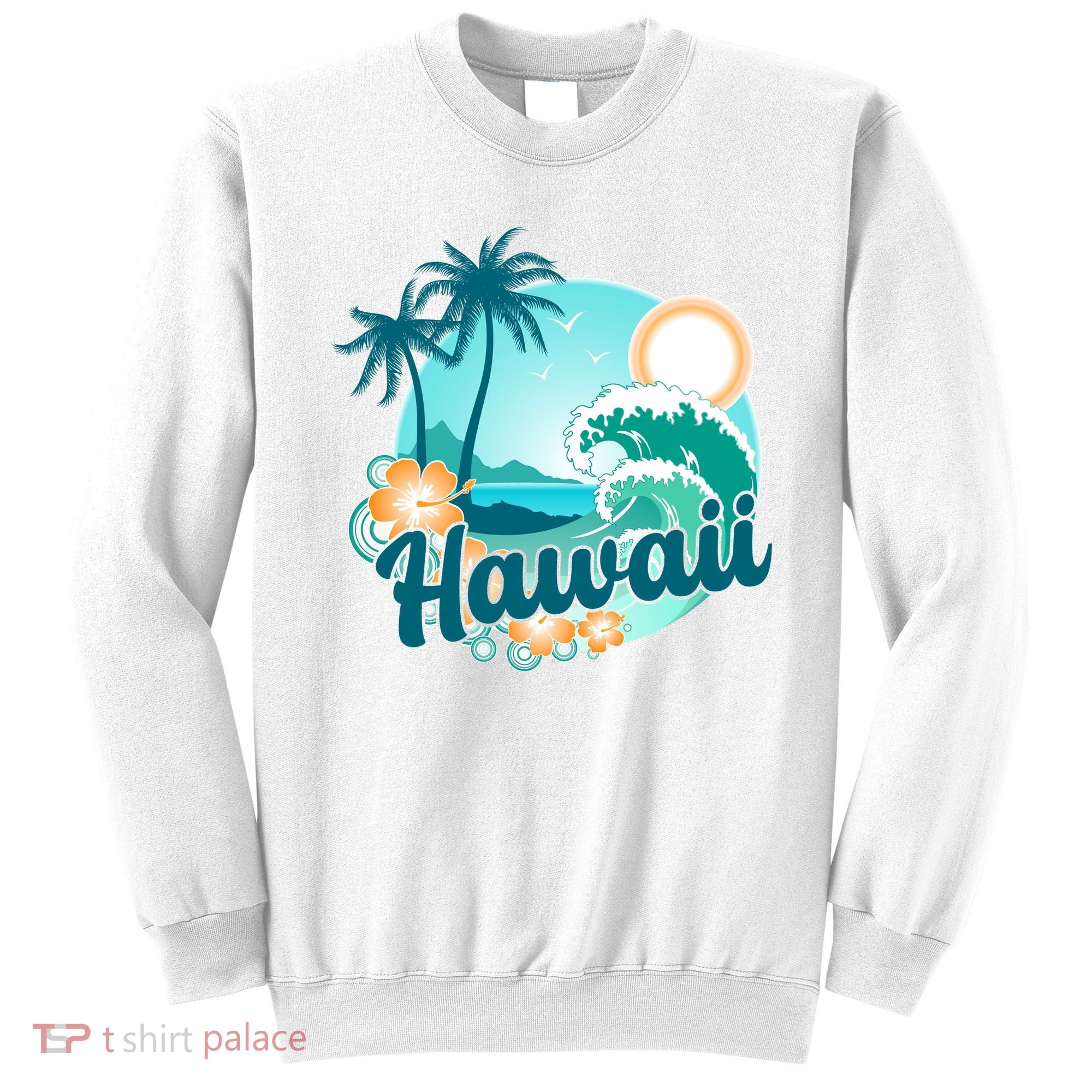 Hawaii Tropical Beach Palm Trees Sweatshirt