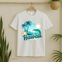 Hawaii Tropical Beach Palm Trees T-Shirt thumb 2