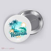 Hawaii Tropical Beach Palm Trees Button thumb 0