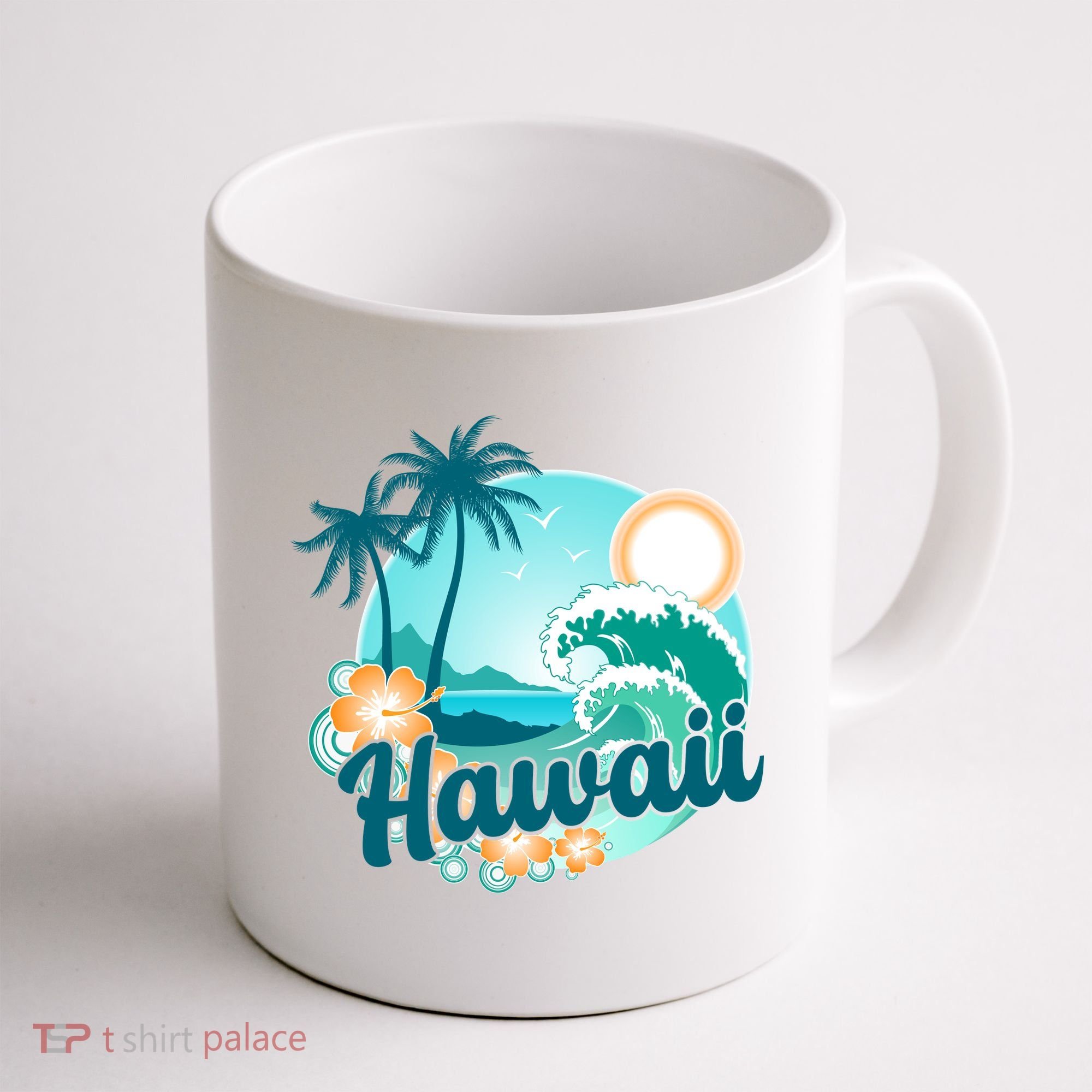 Hawaii Tropical Beach Palm Trees Coffee Mug