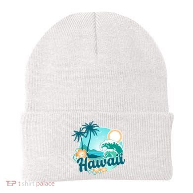 Hawaii Tropical Beach Palm Trees Beanie