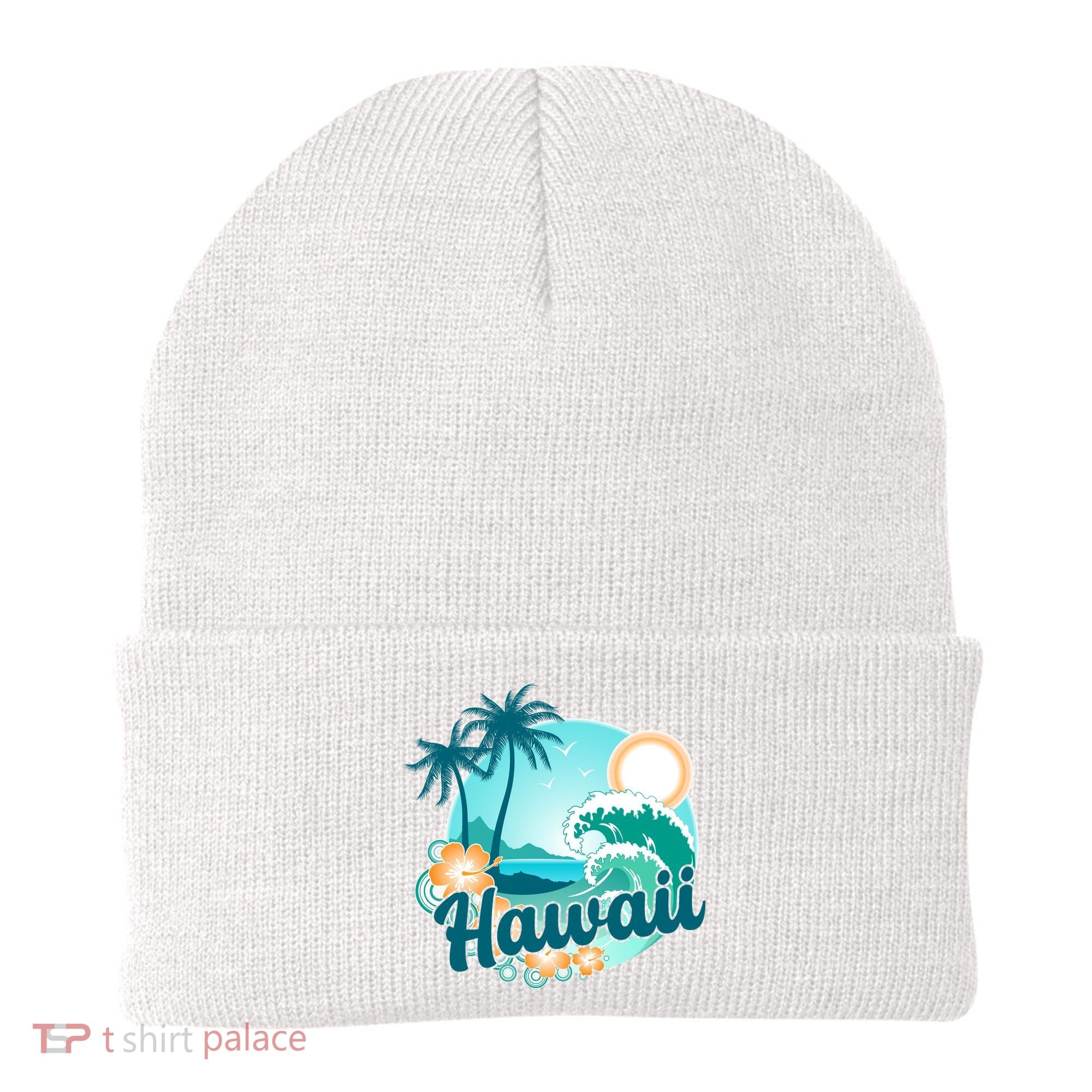 Hawaii Tropical Beach Palm Trees Beanie