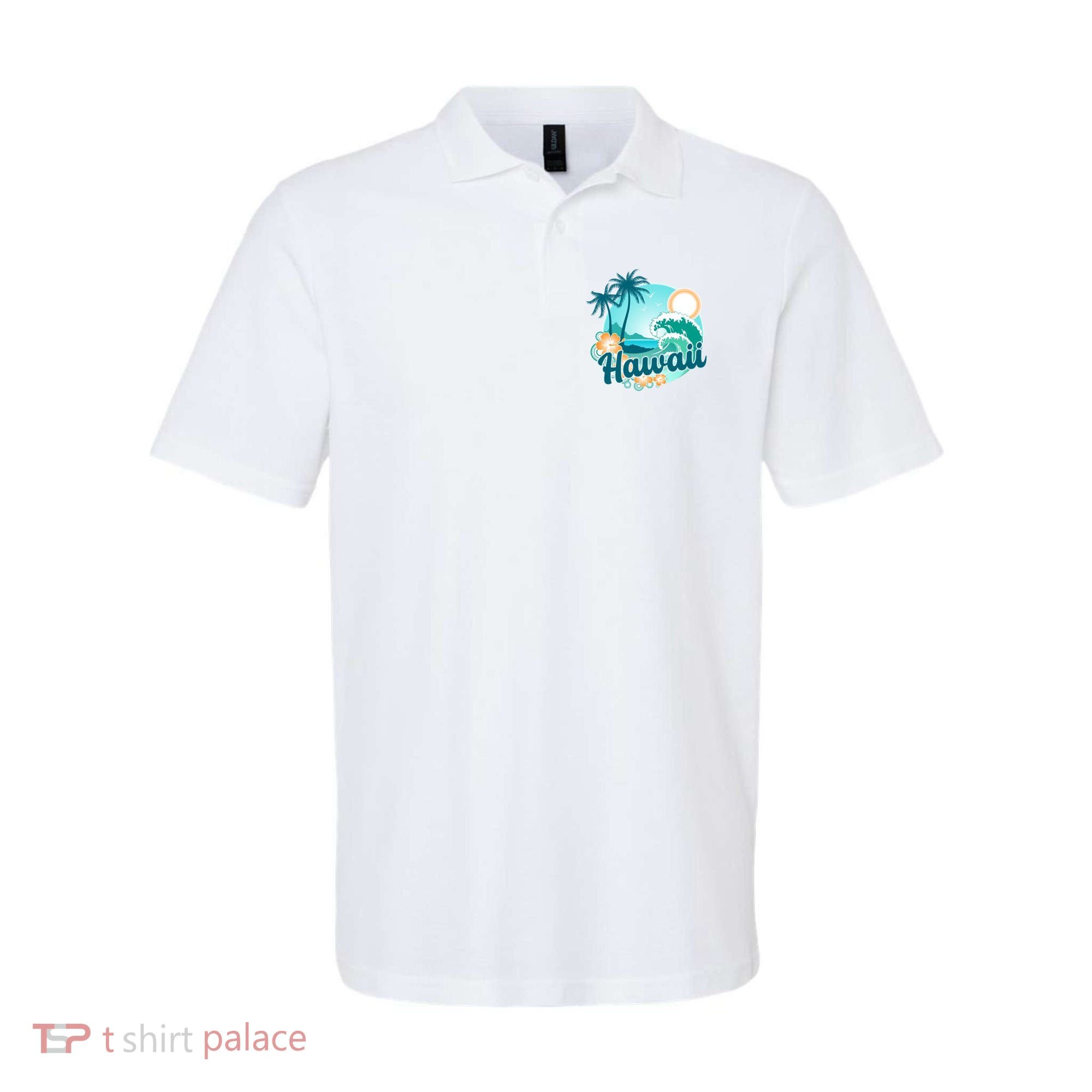 Hawaii Tropical Beach Palm Trees Polo