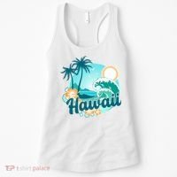 Hawaii Tropical Beach Palm Trees Women's Tank Top thumb 0
