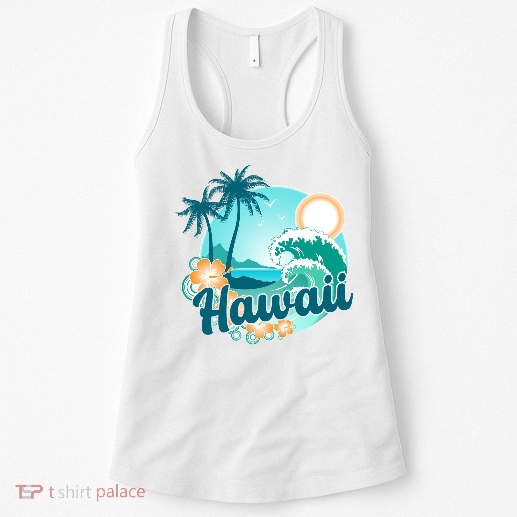 Hawaii Tropical Beach Palm Trees Women's Tank Top