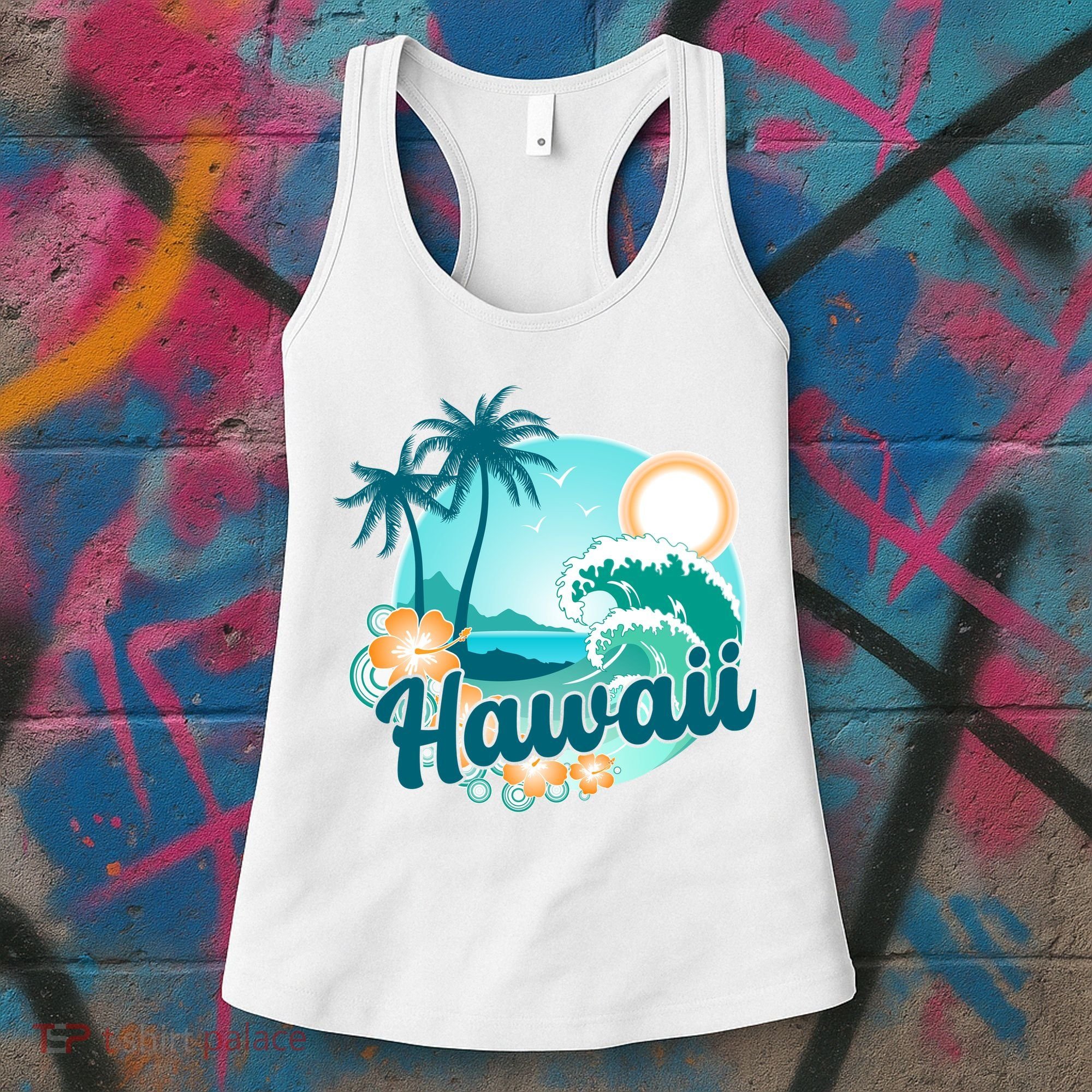 Hawaii Tropical Beach Palm Trees Women's Tank Top