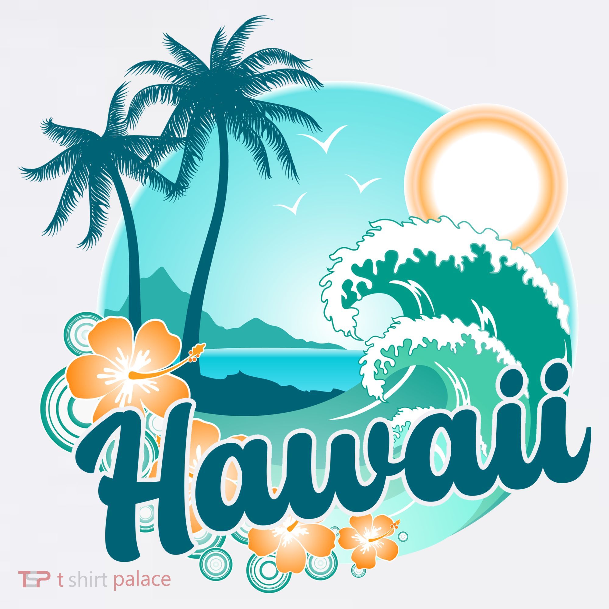 Hawaii Tropical Beach Palm Trees Baby Bodysuit