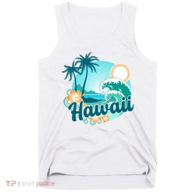 Hawaii Tropical Beach Palm Trees Tank Top